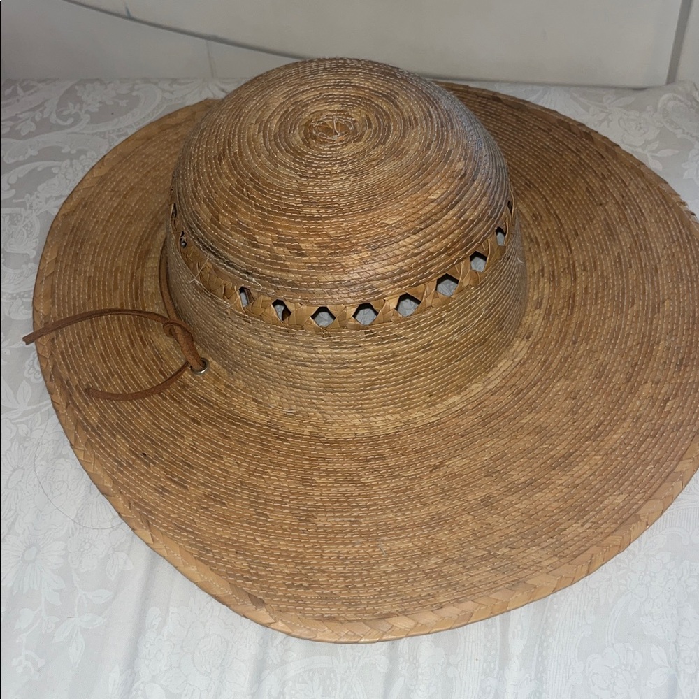 Tula Natural Tan Wide-Brim Straw Sun Hat with Vent Detail